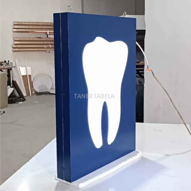 Dişçi Tabelası 70x50 cm Şişme harf ışıklı	